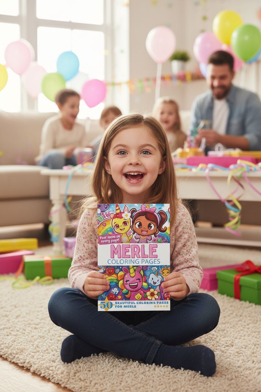 Merle coloring book in use