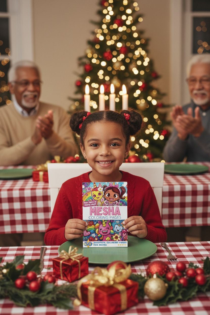 Mesha Christmas coloring pages gift