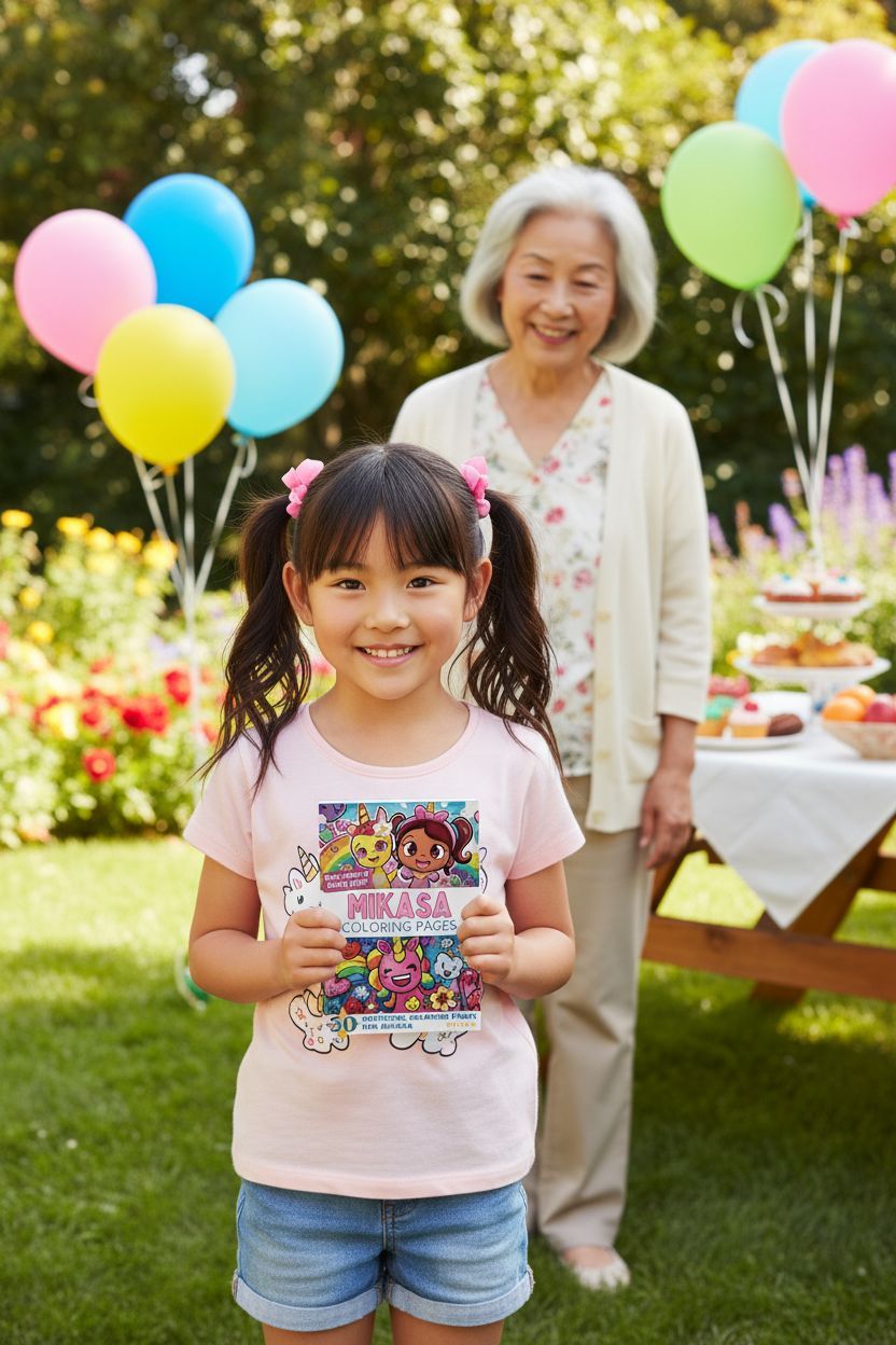 Mikasa coloring book in use