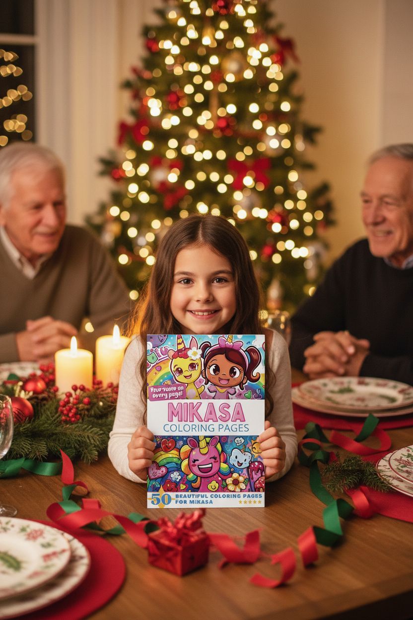Mikasa Christmas coloring pages gift