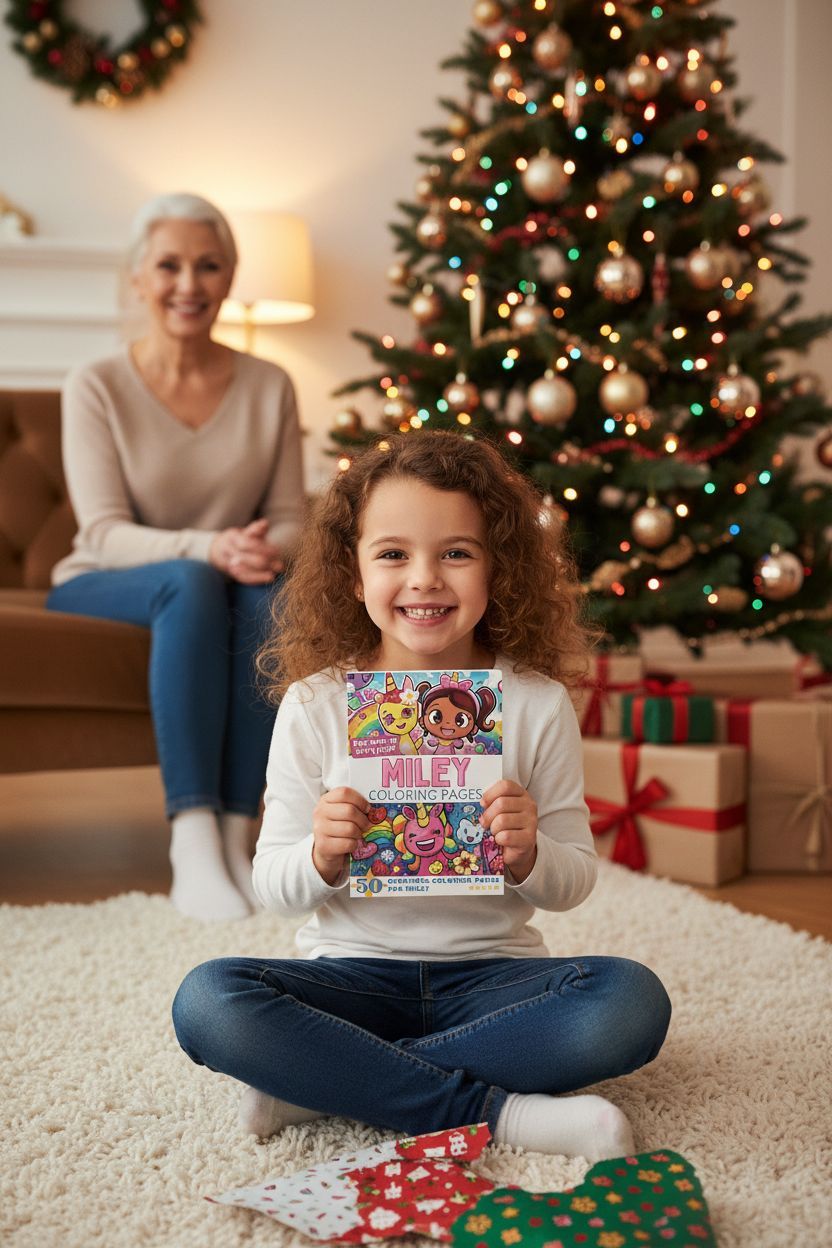 Miley Christmas coloring pages gift