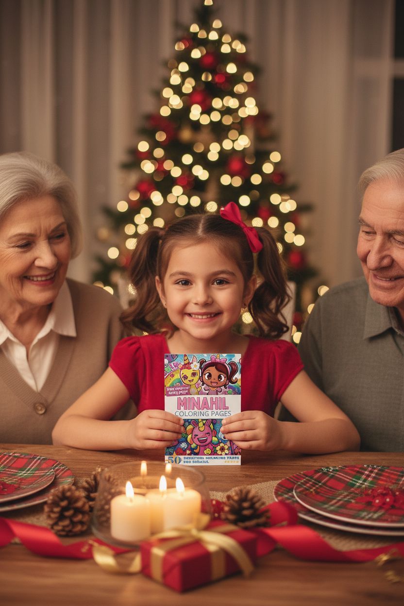 Minahil Christmas coloring pages gift