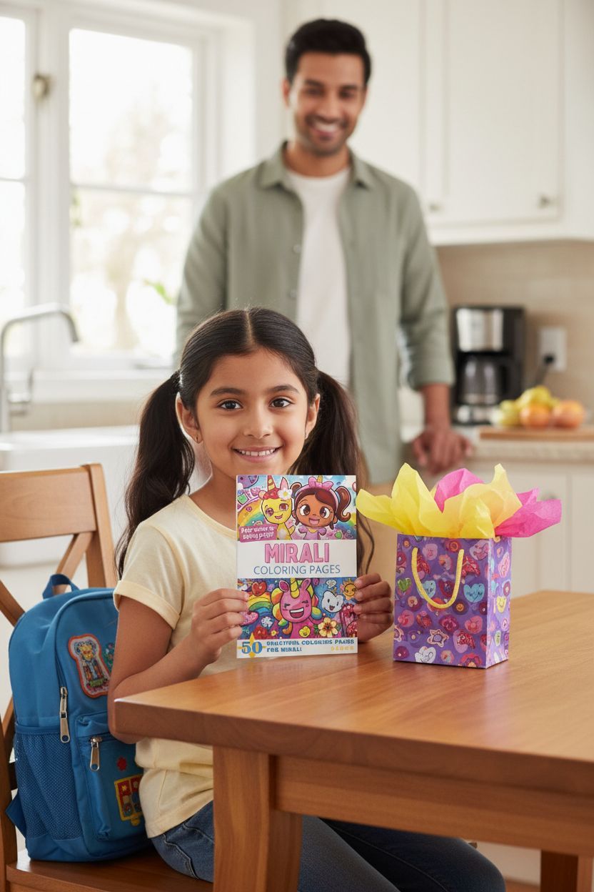 Mirali coloring book in use