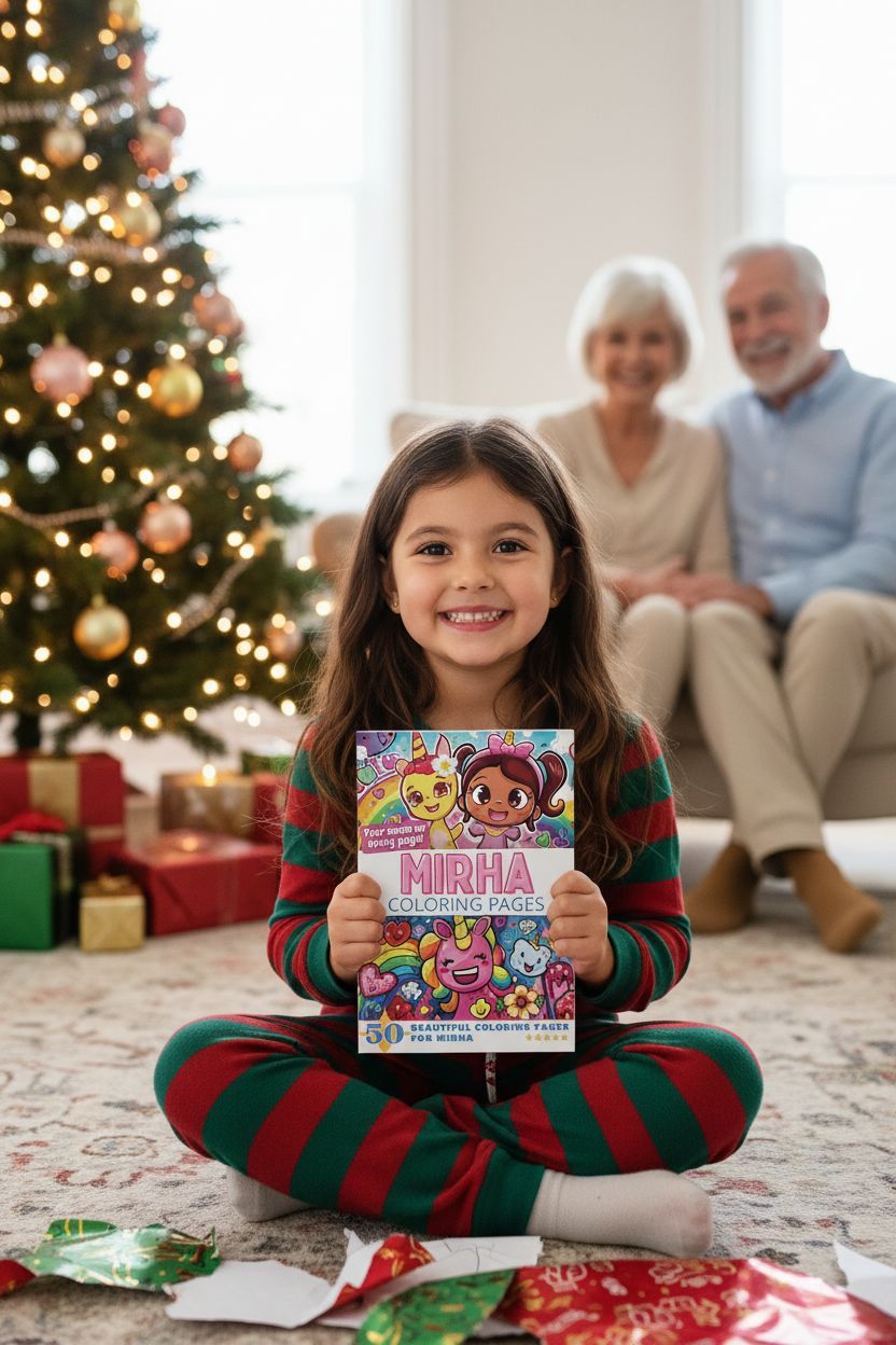 Mirha Christmas coloring pages gift