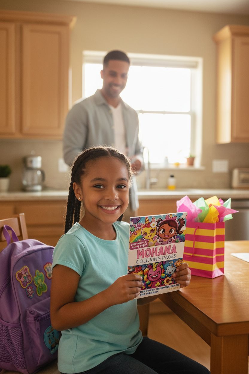 Mohana coloring book in use