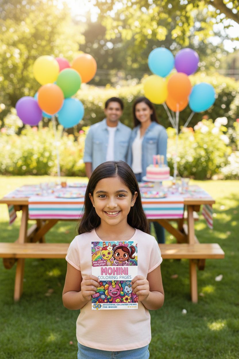 Mohini coloring book in use