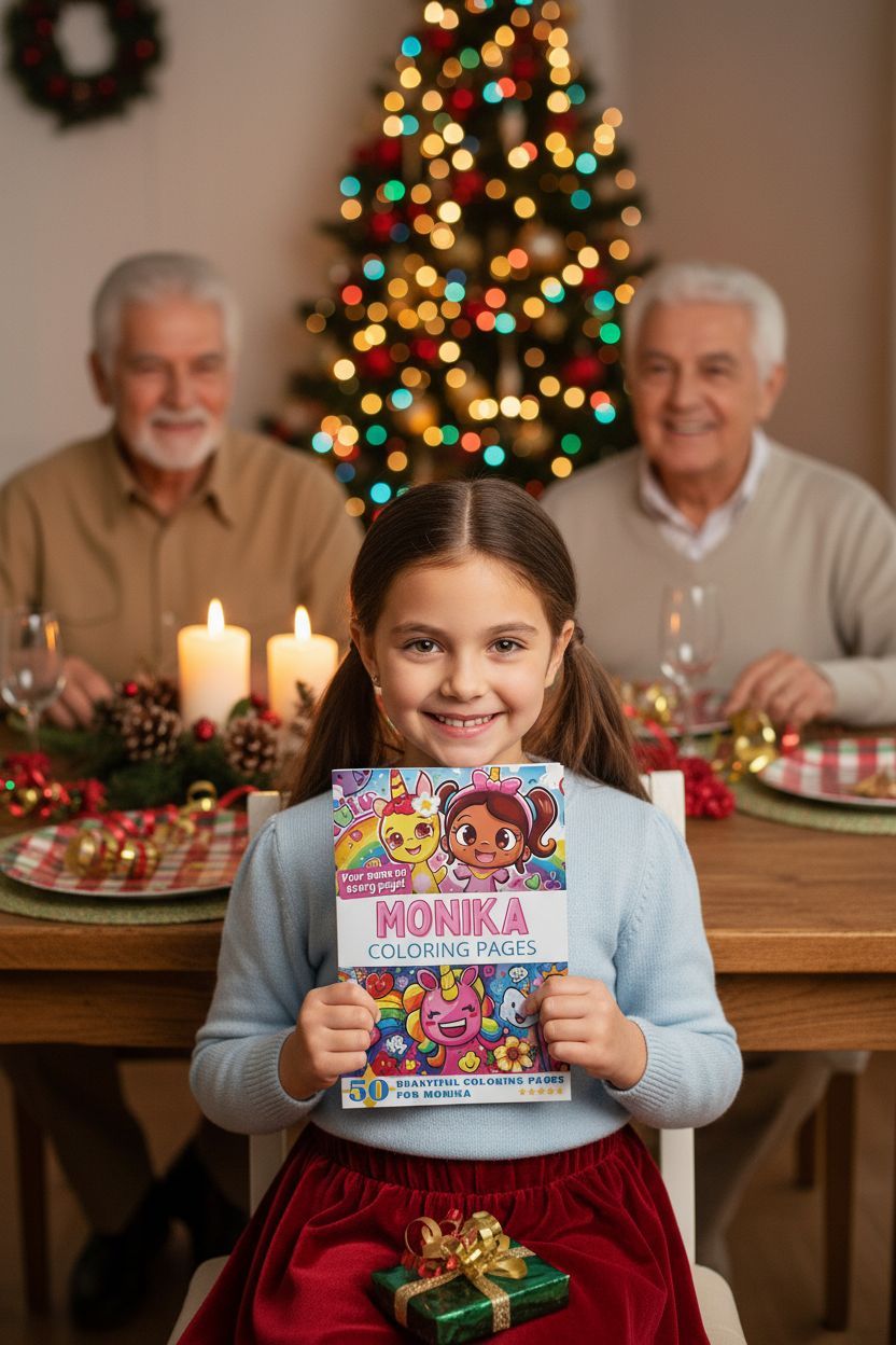 Monika Christmas coloring pages gift