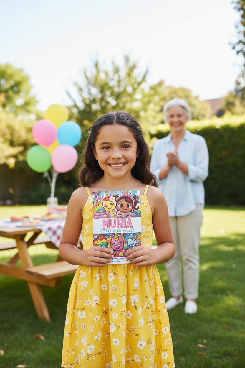 Munia coloring book in use