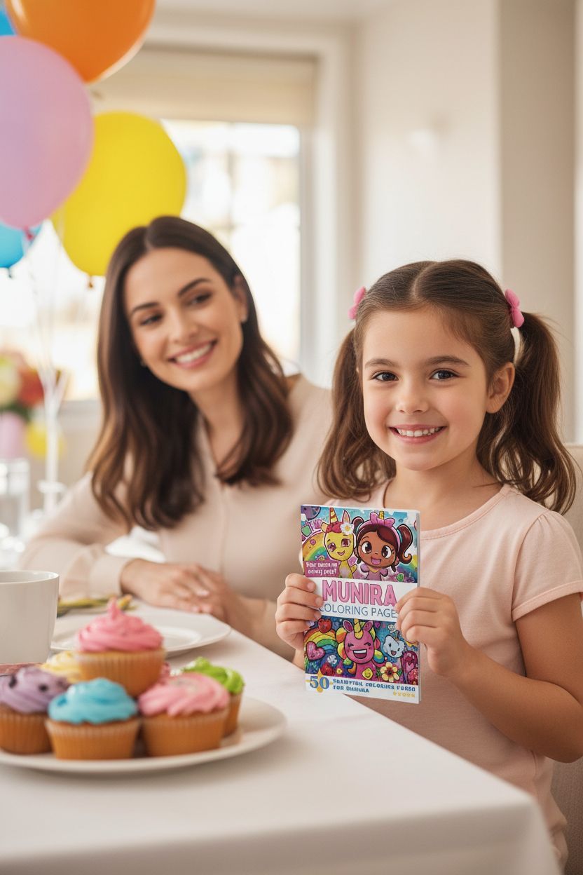 Munira coloring book in use