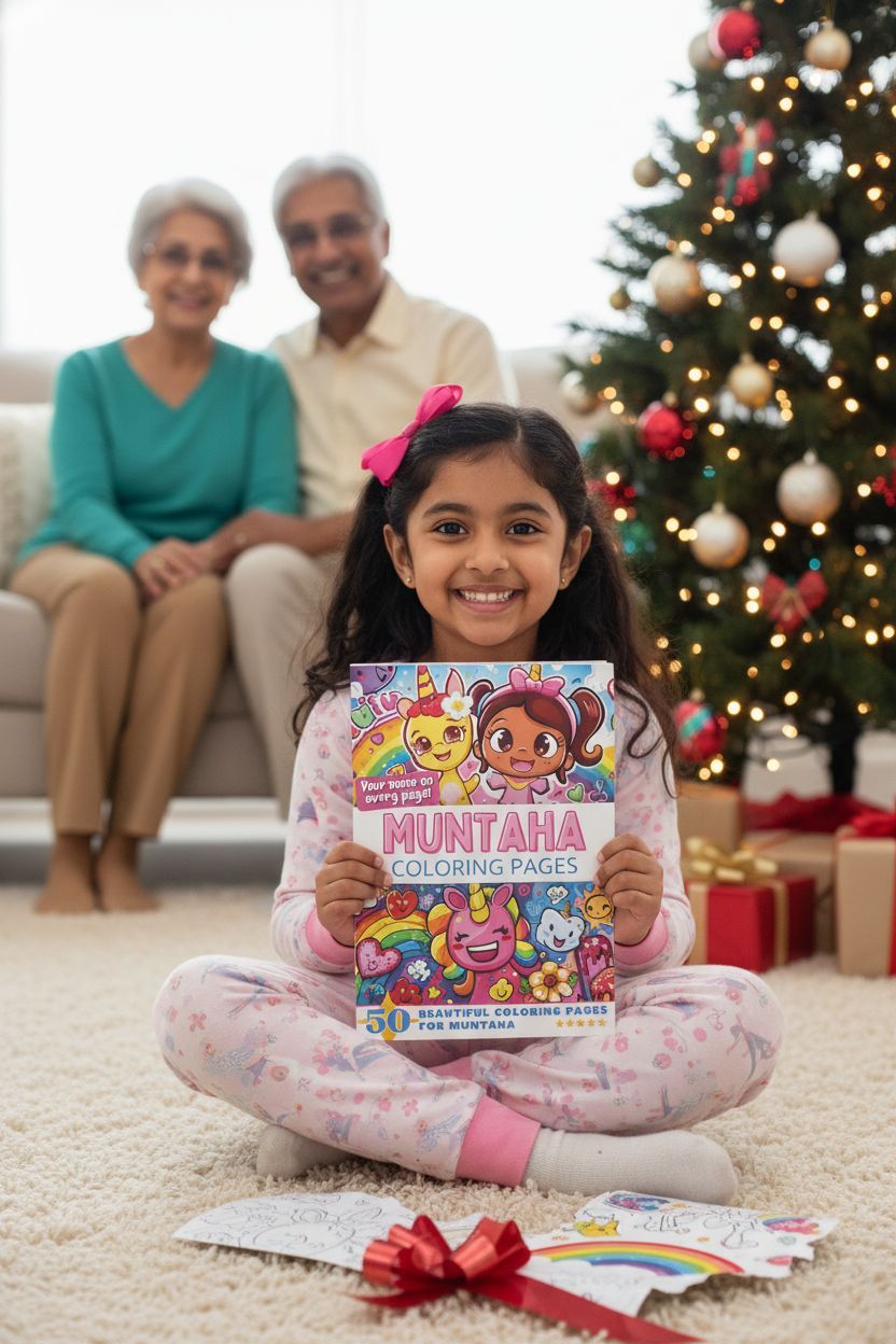 Muntaha Christmas coloring pages gift