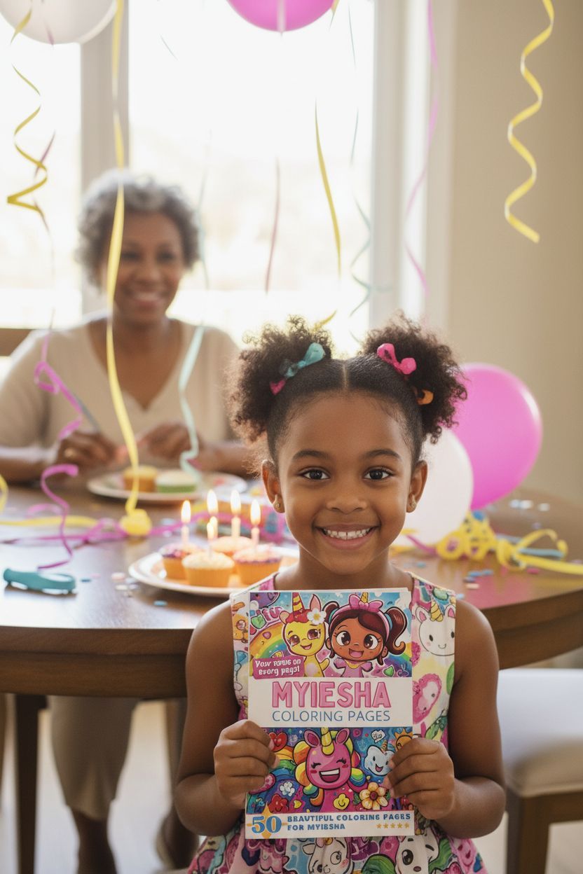 Myiesha coloring book in use