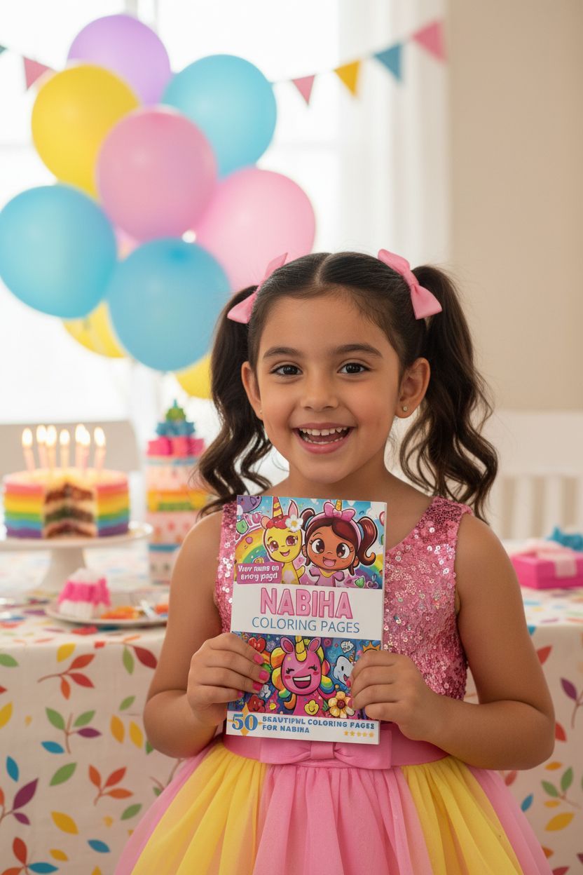 Nabiha coloring book in use