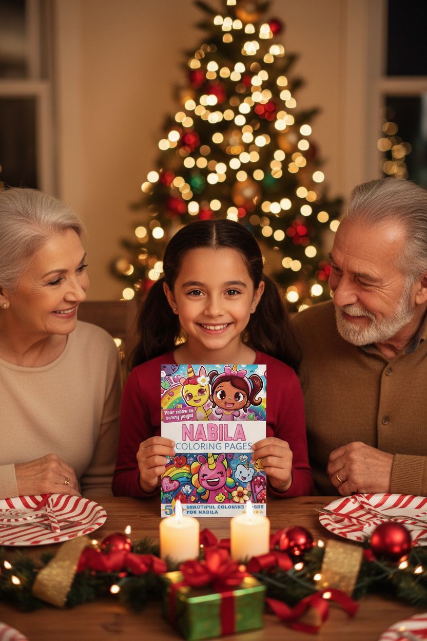 Nabila Christmas coloring pages gift