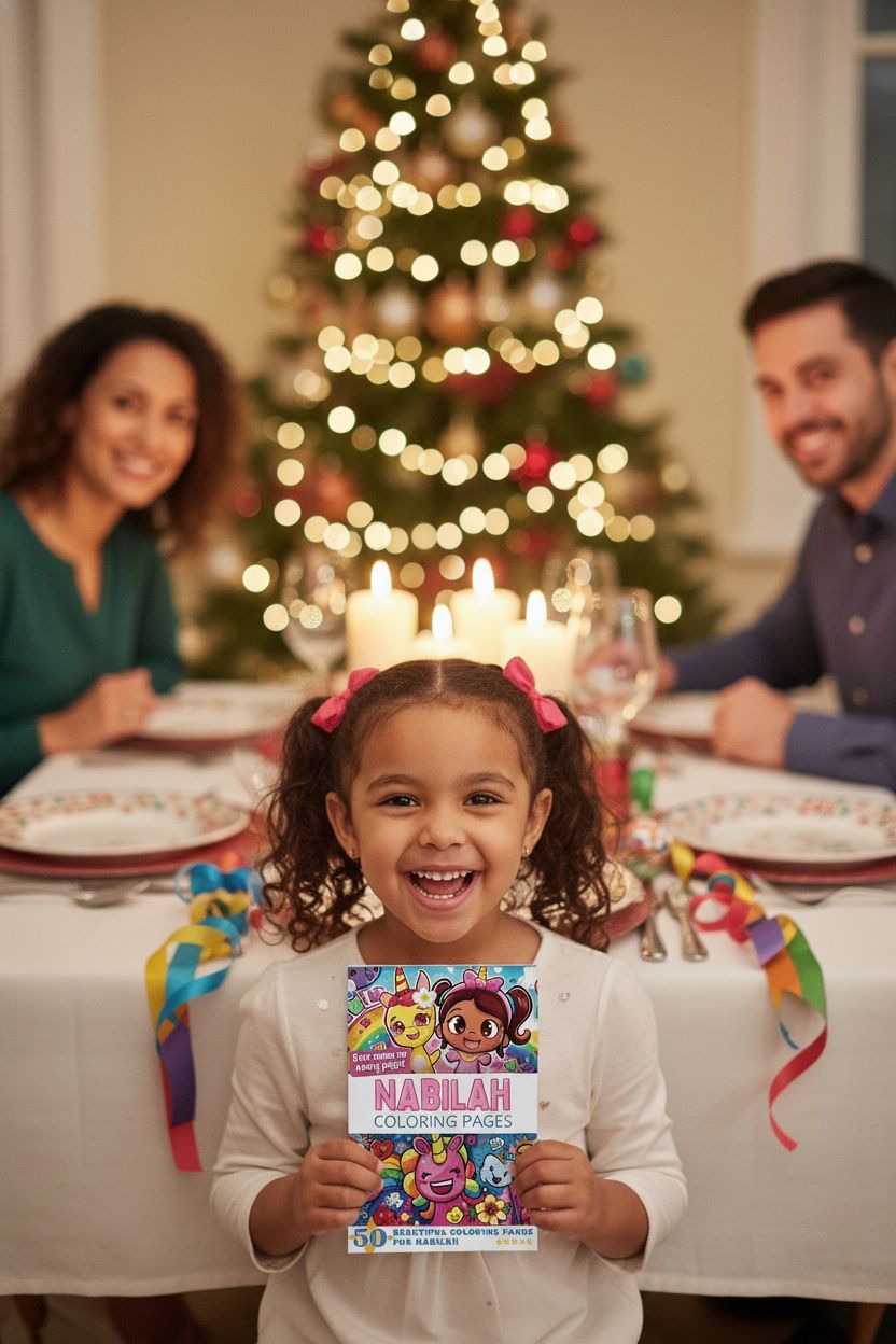 Nabilah Christmas coloring pages gift