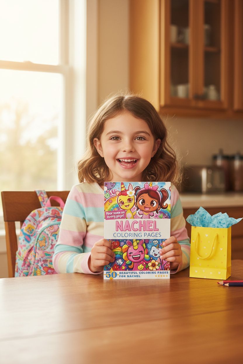 Nachel coloring book in use