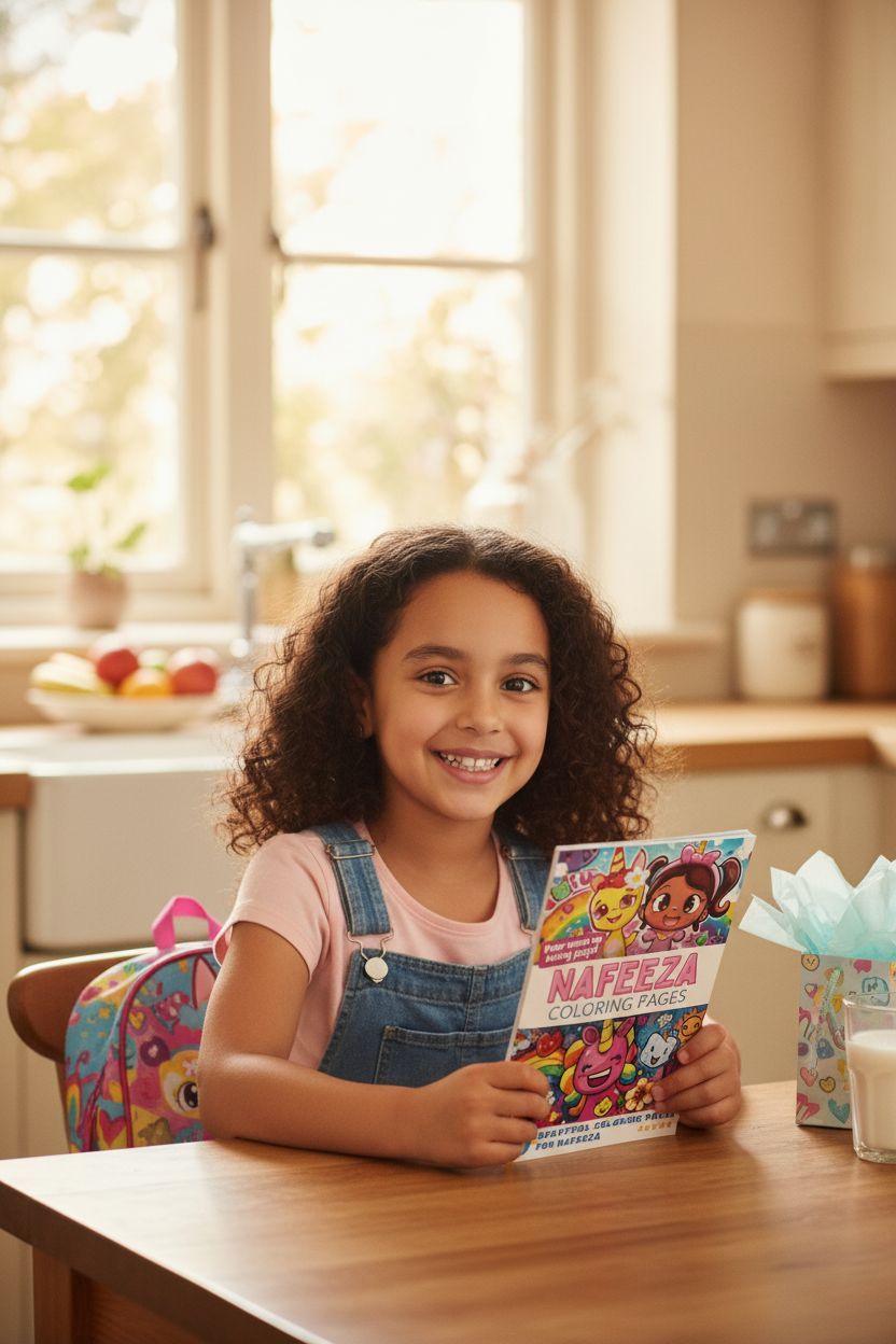 Nafeeza coloring book in use