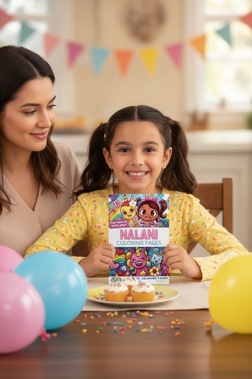 Nalani coloring book in use