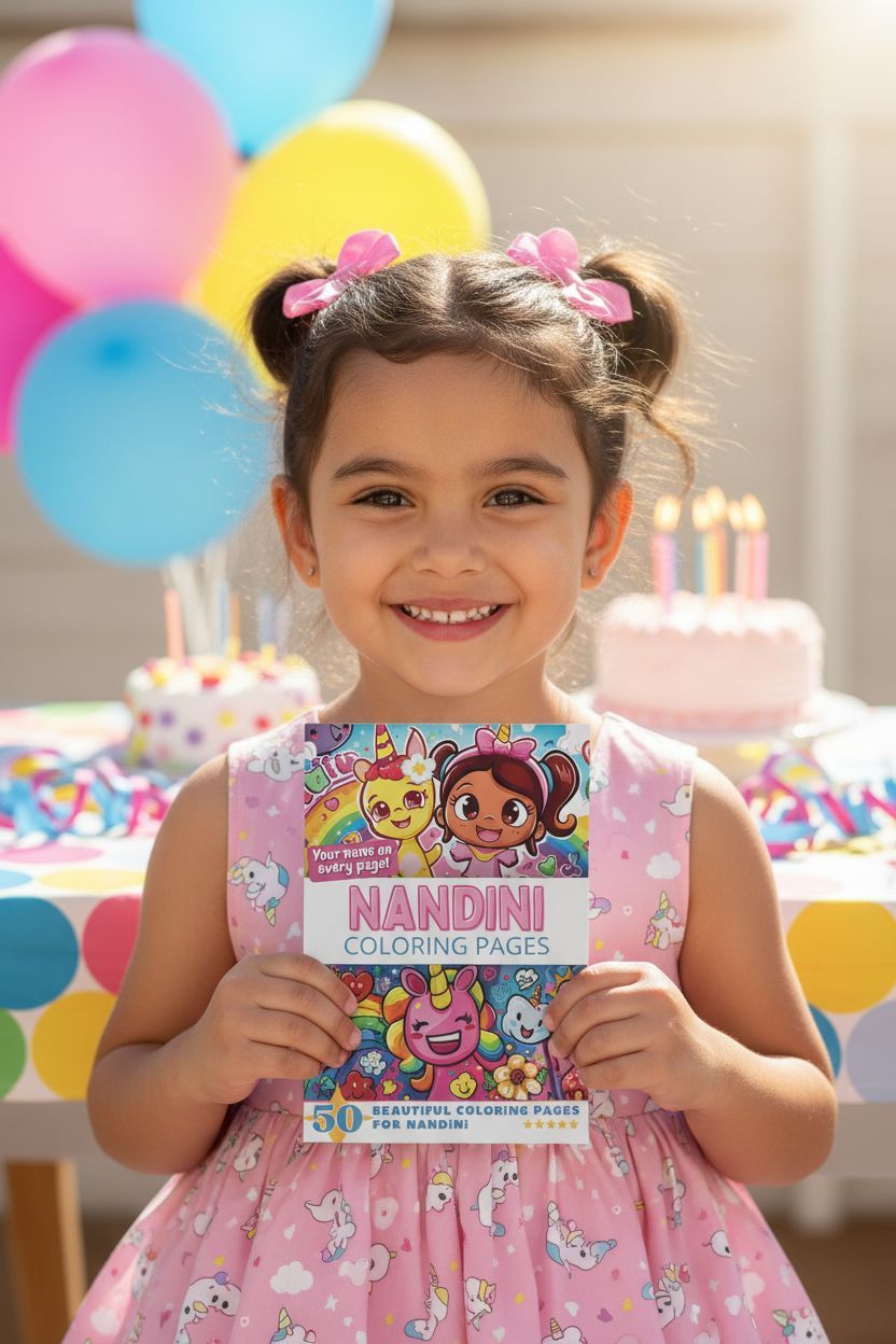 Nandini coloring book in use