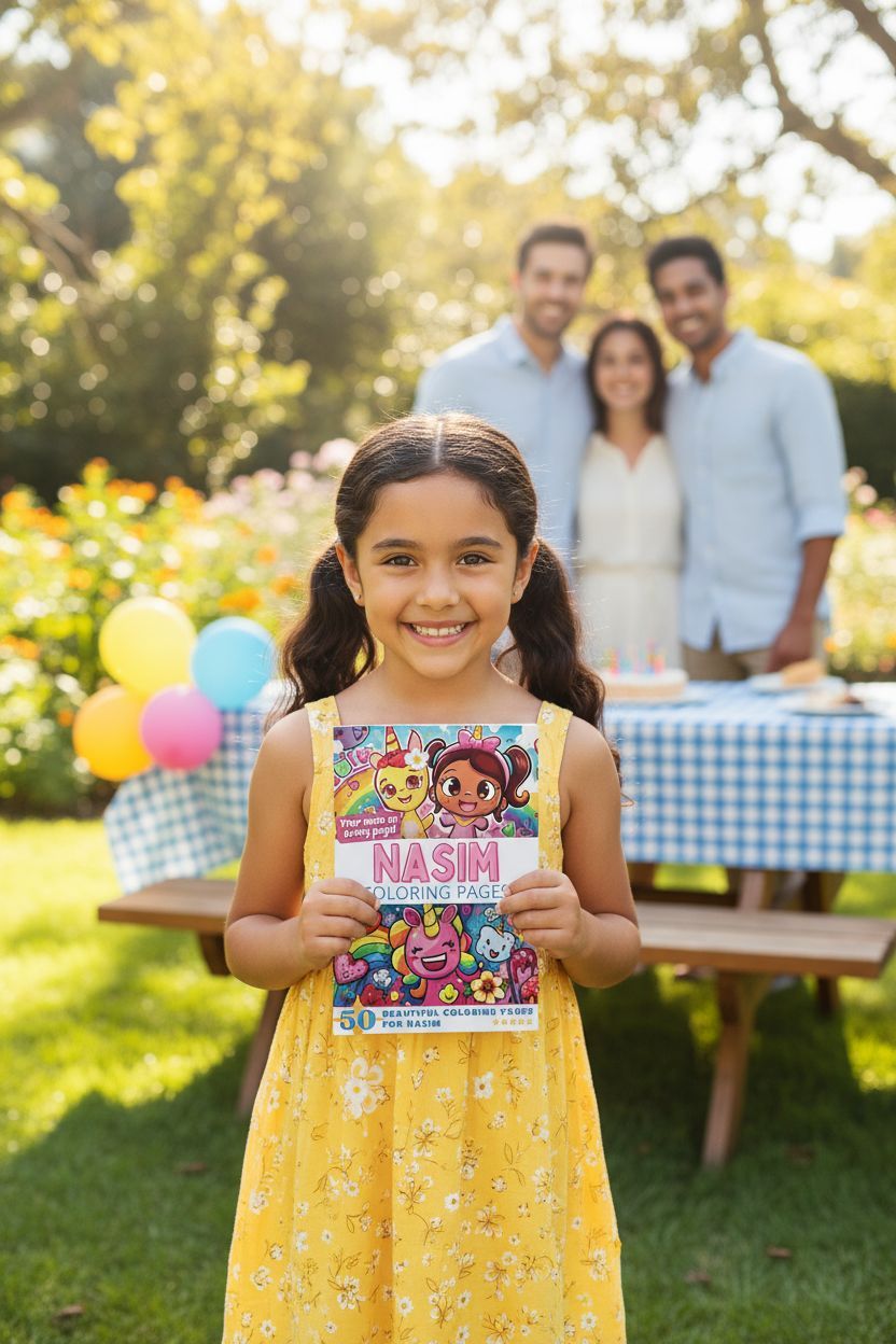Nasim coloring book in use
