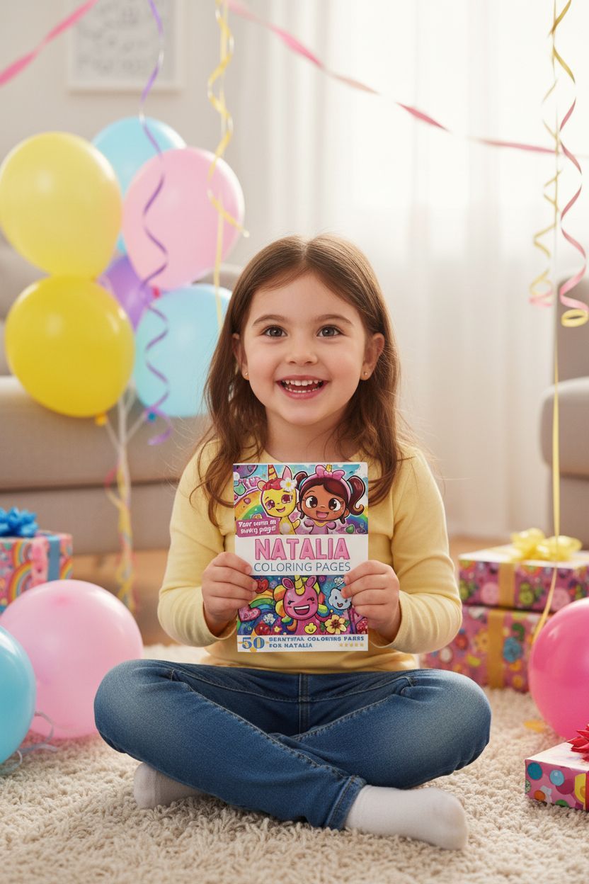 Natalia coloring book in use