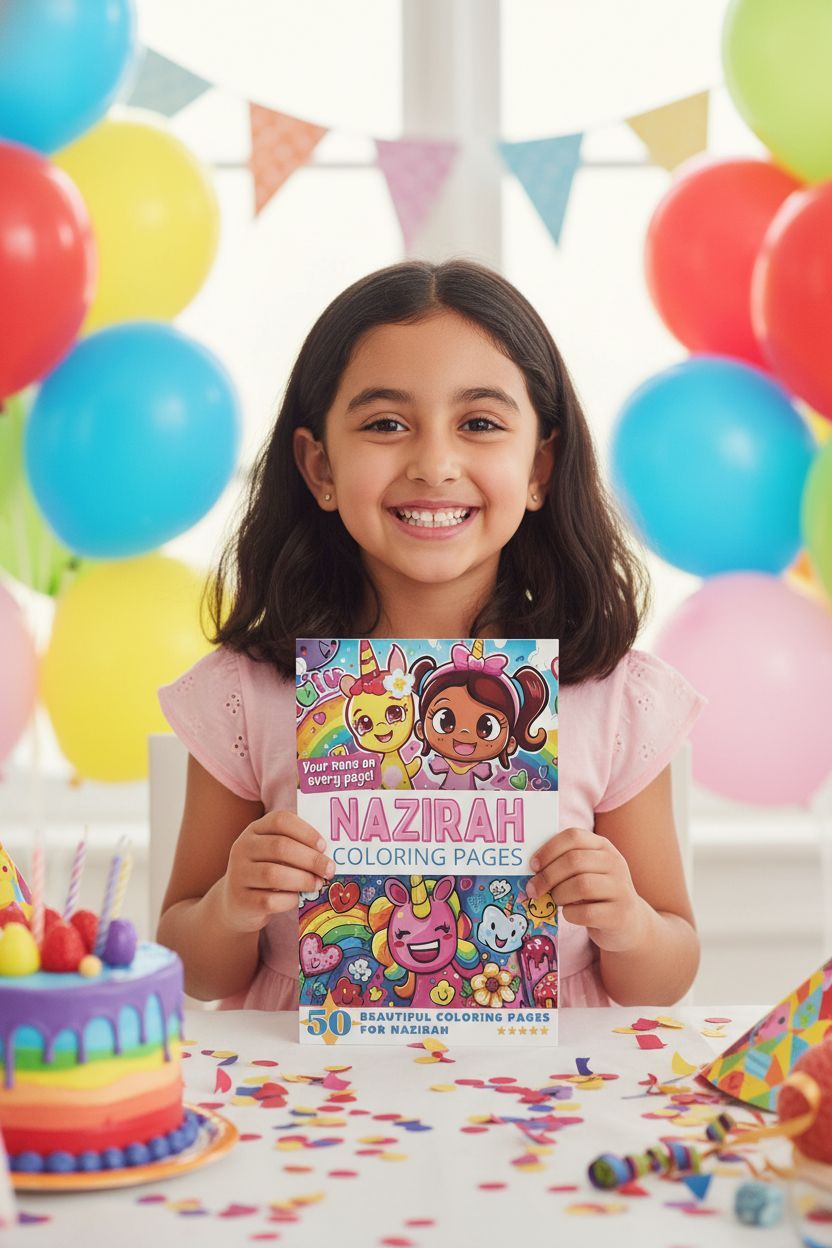 Nazirah coloring book in use