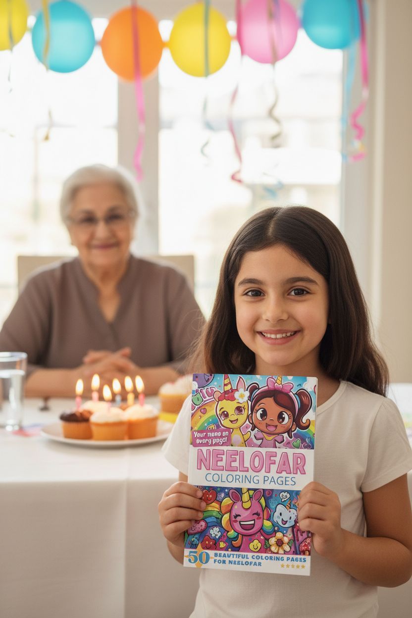 Neelofar coloring book in use