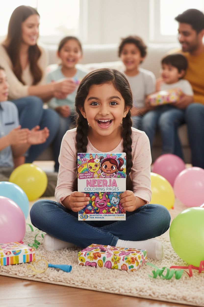 Neerja coloring book in use