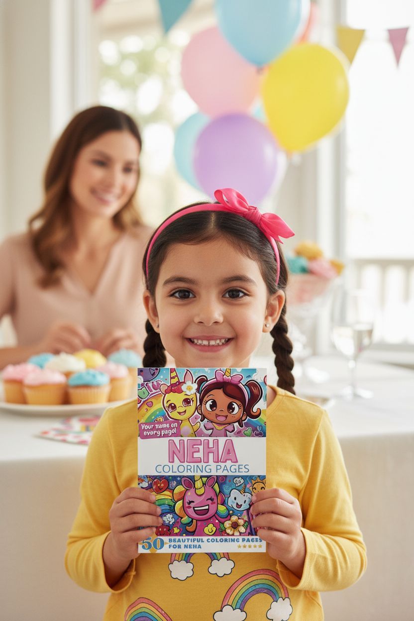 Neha coloring book in use