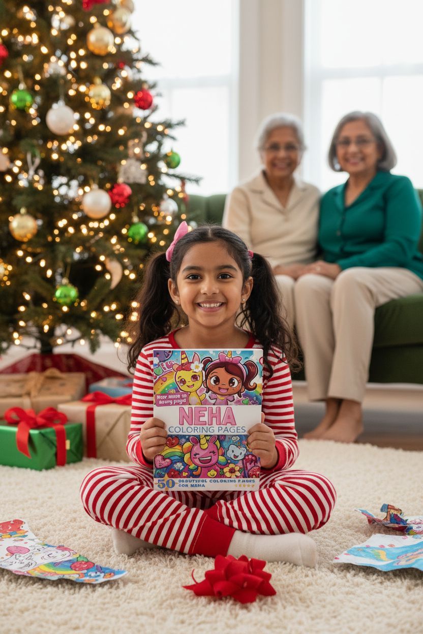 Neha Christmas coloring pages gift