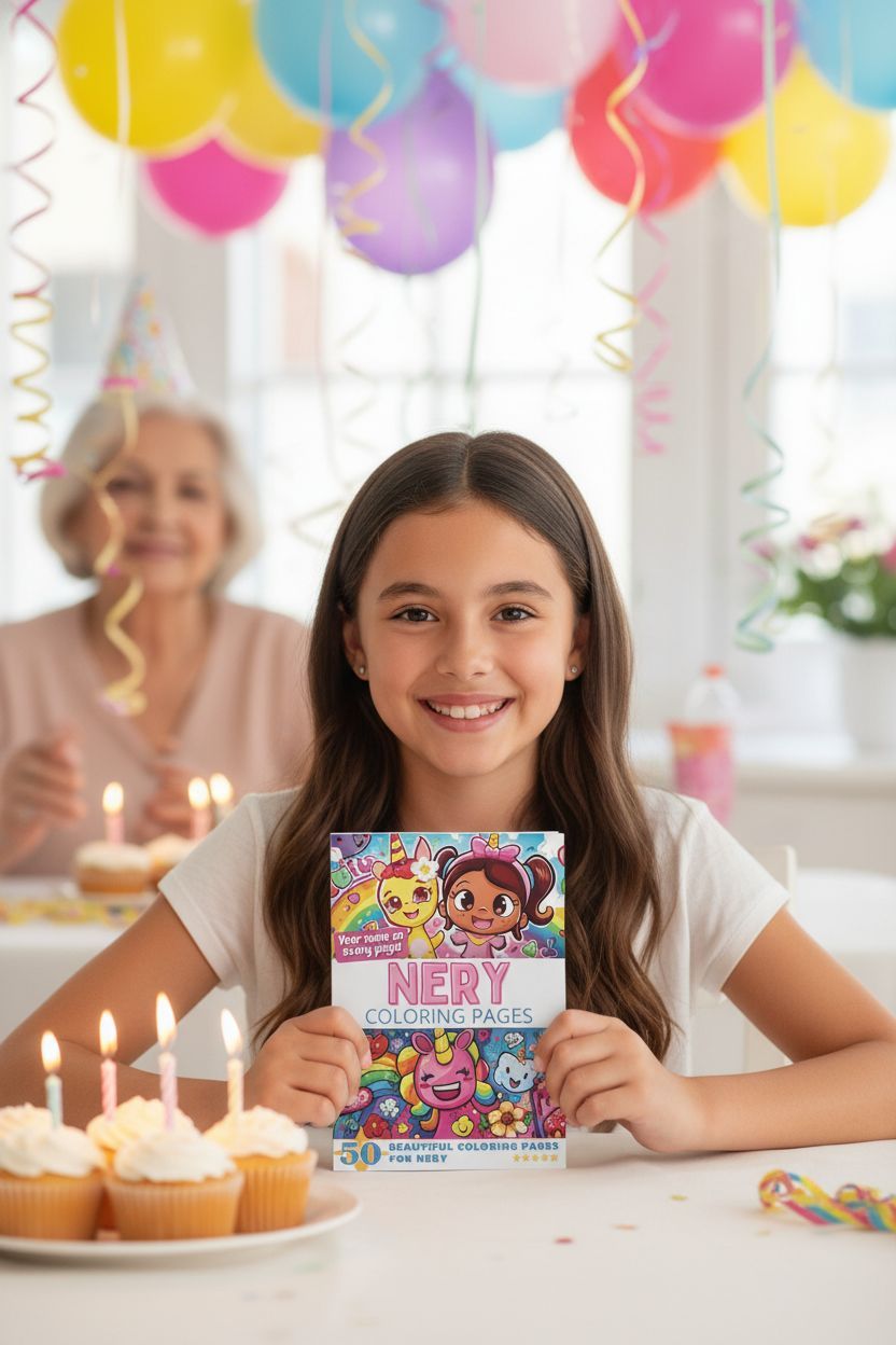 Nery coloring book in use