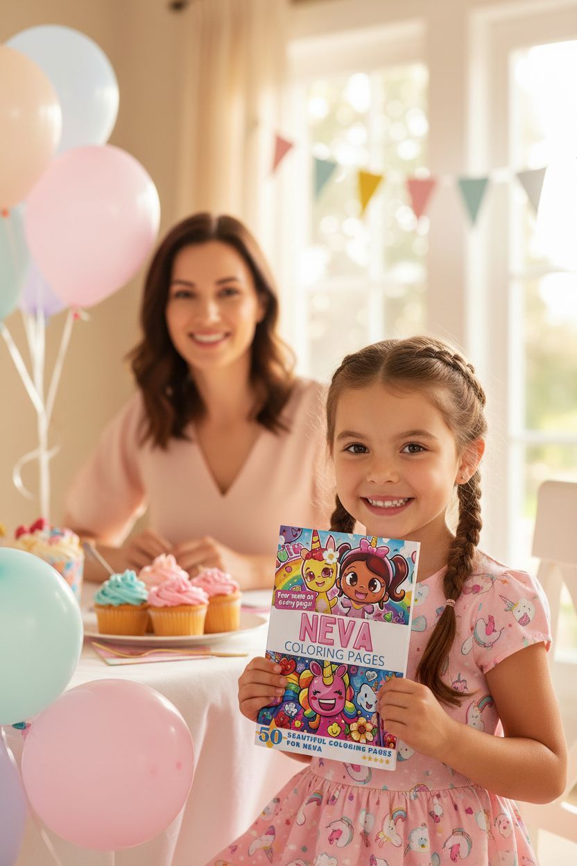 Neva coloring book in use