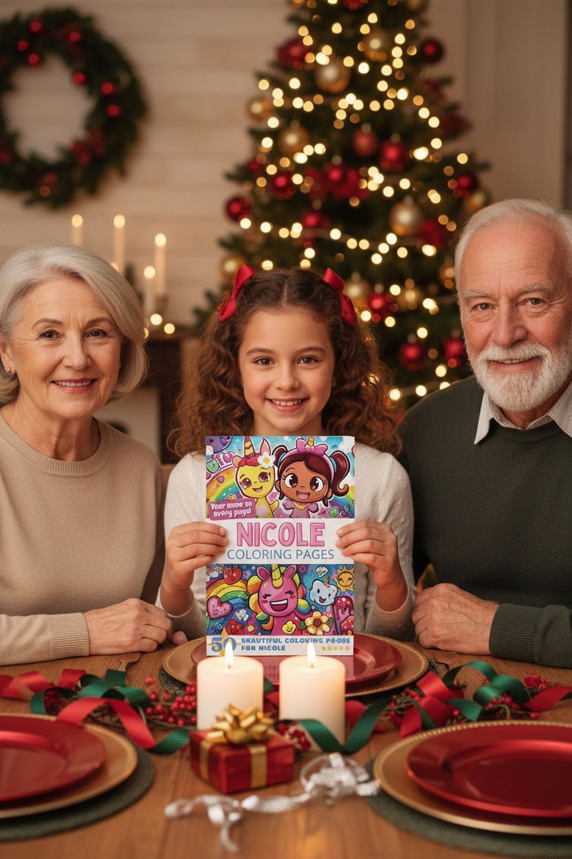 Nicole Christmas coloring pages gift