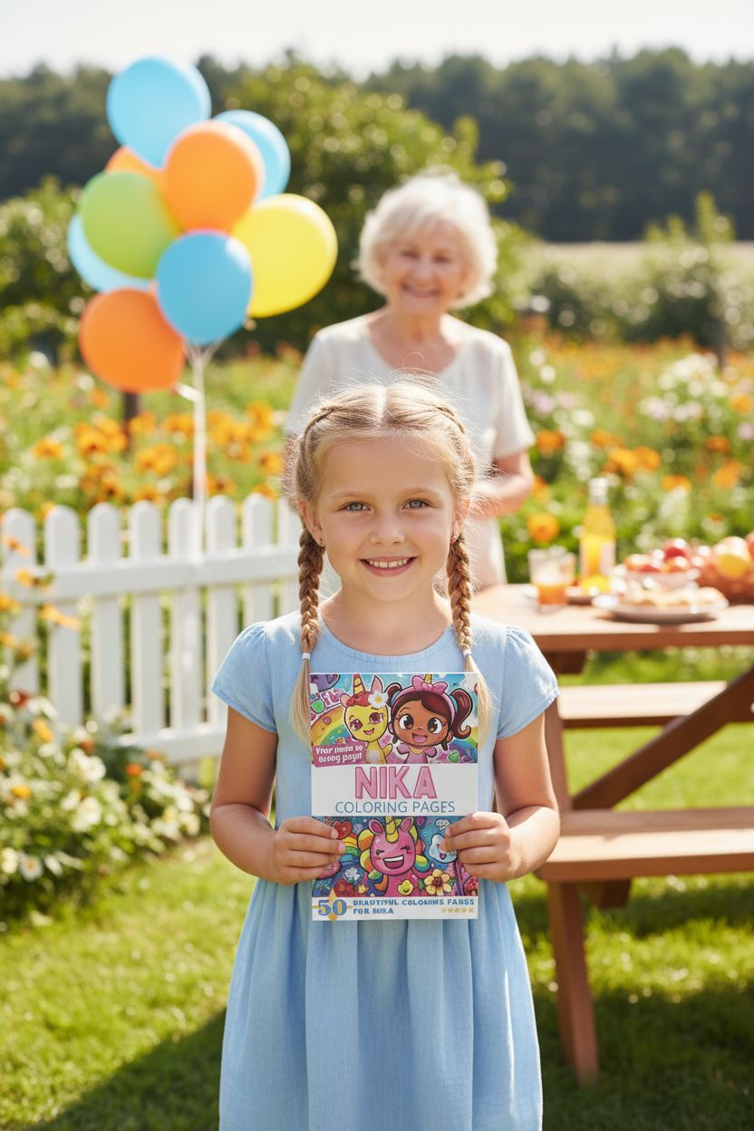 Nika coloring book in use