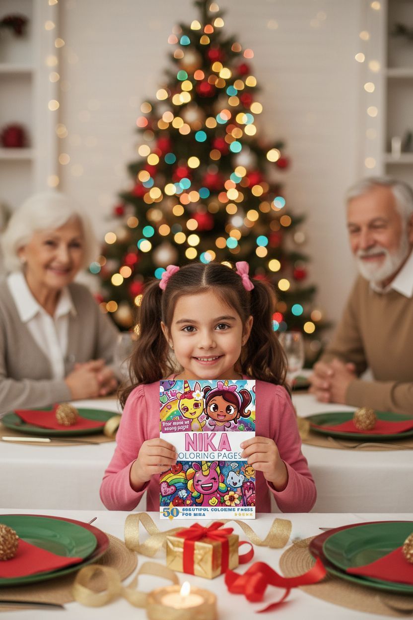 Nika Christmas coloring pages gift
