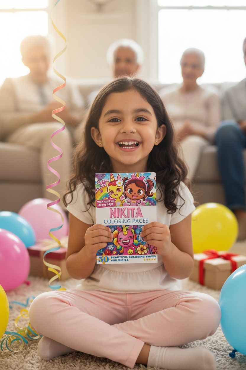 Nikita coloring book in use