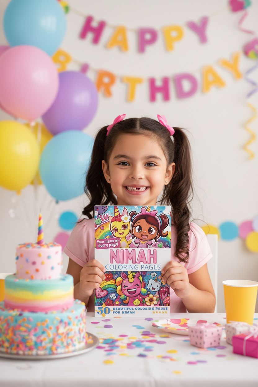 Nimah coloring book in use