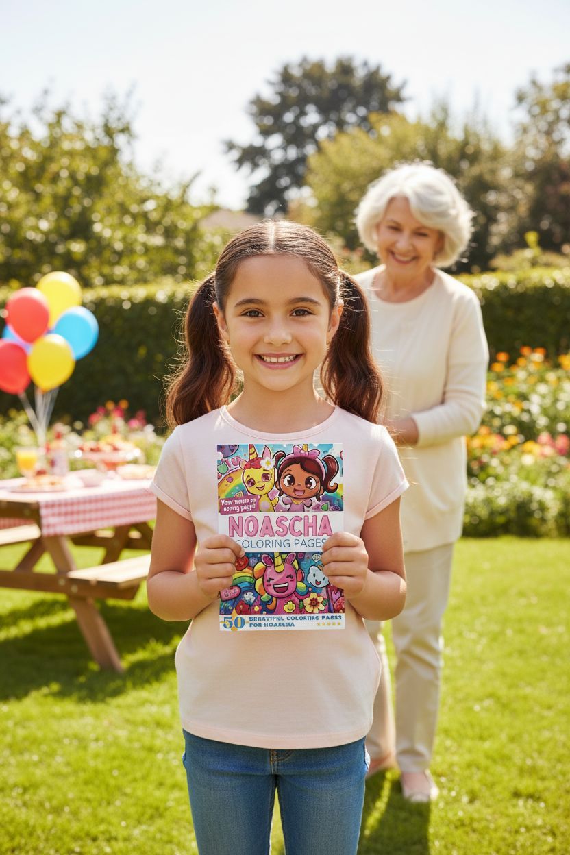 Noascha coloring book in use