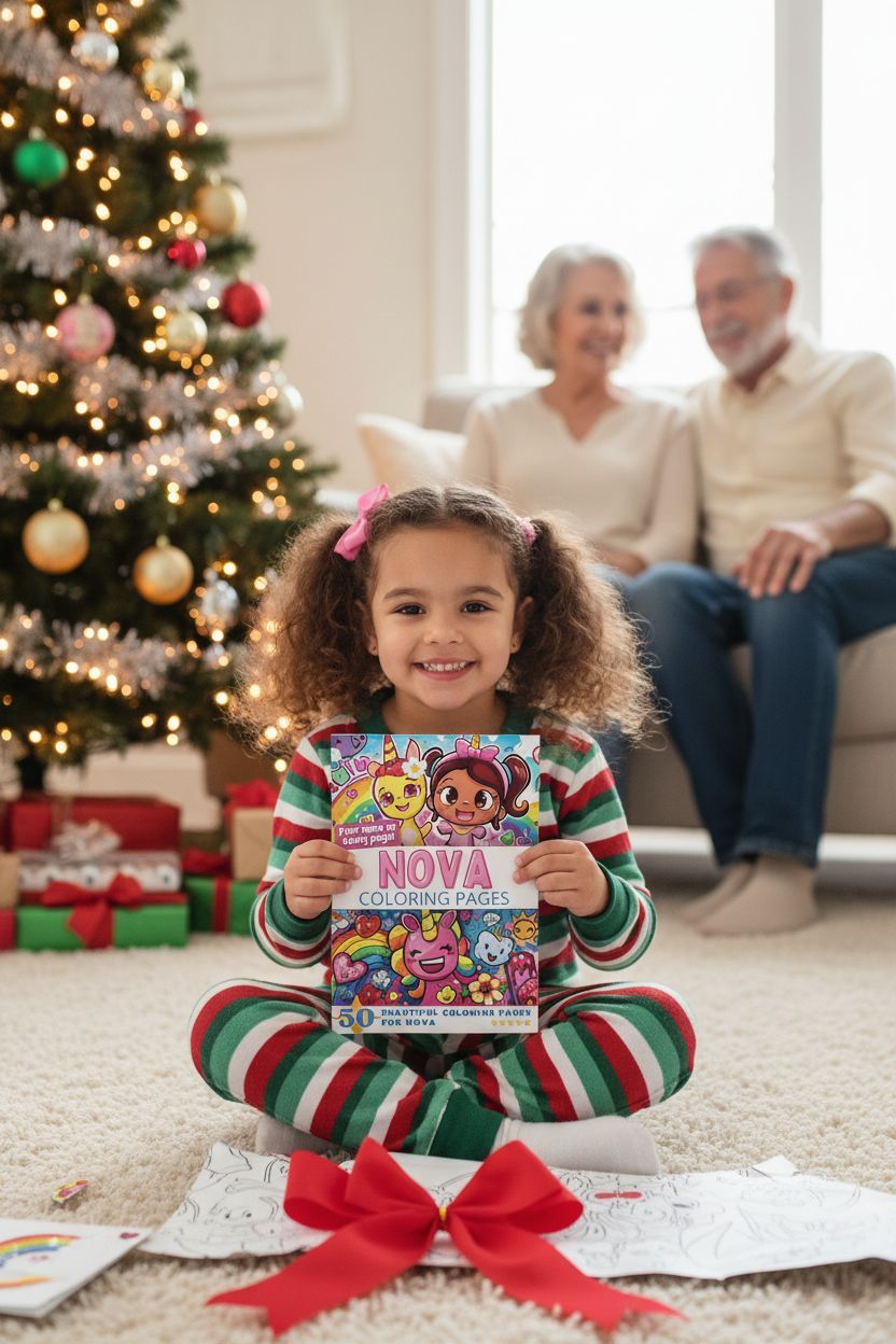 Nova Christmas coloring pages gift