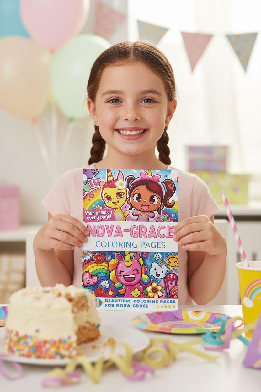 Nova-Grace coloring book in use