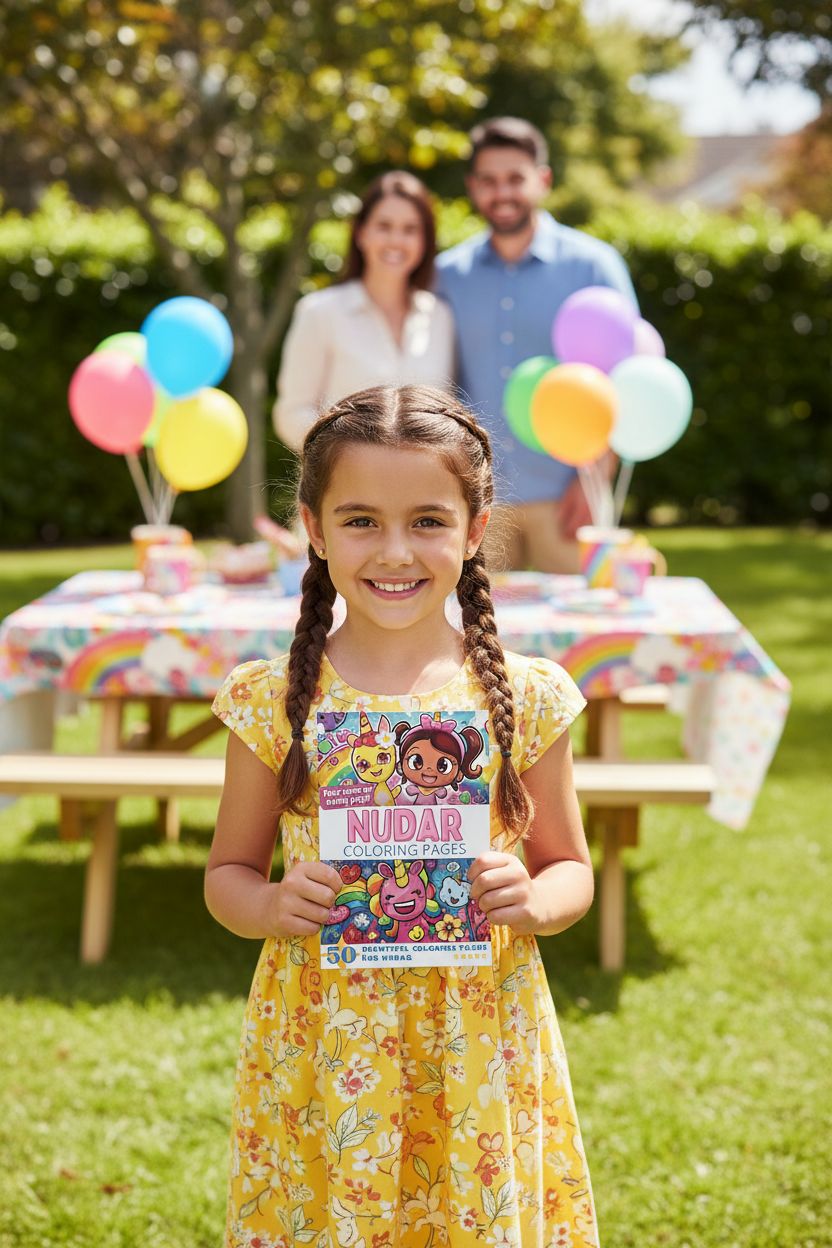Nudar coloring book in use