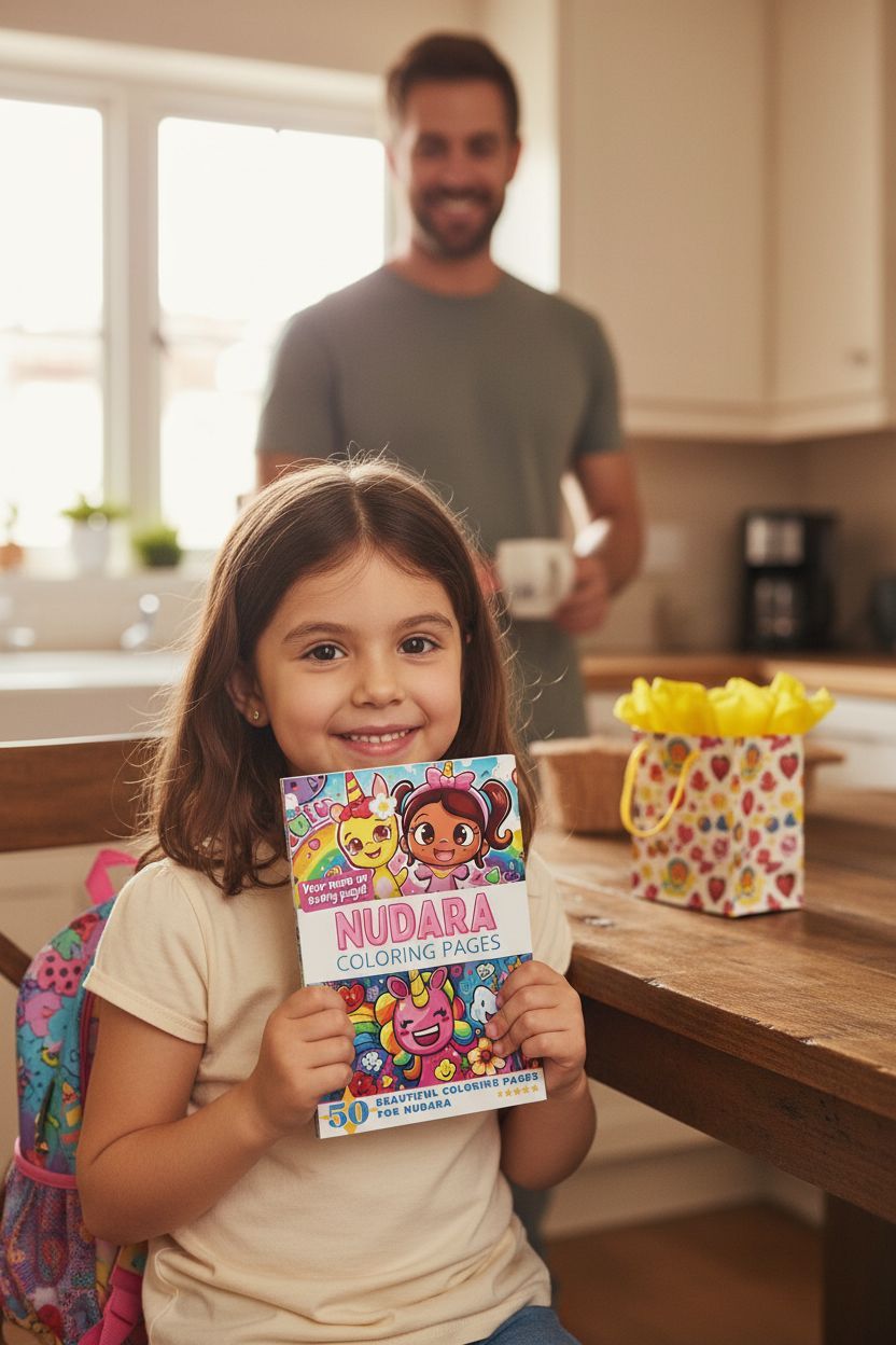 Nudara coloring book in use