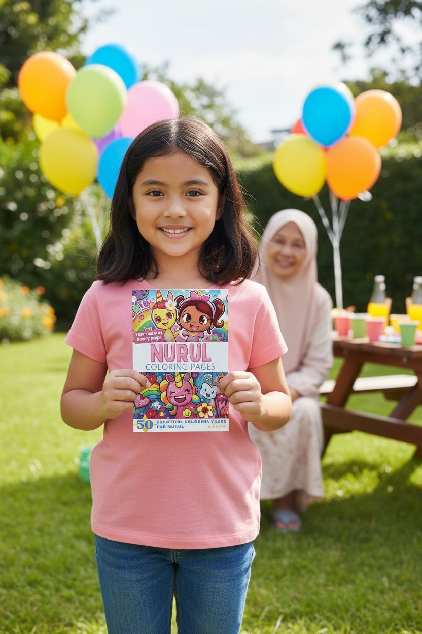Nurul coloring book in use