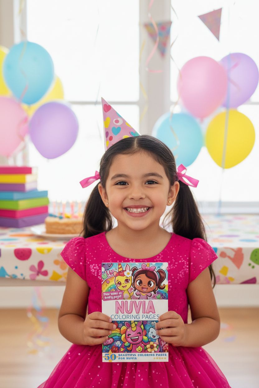 Nuvia coloring book in use