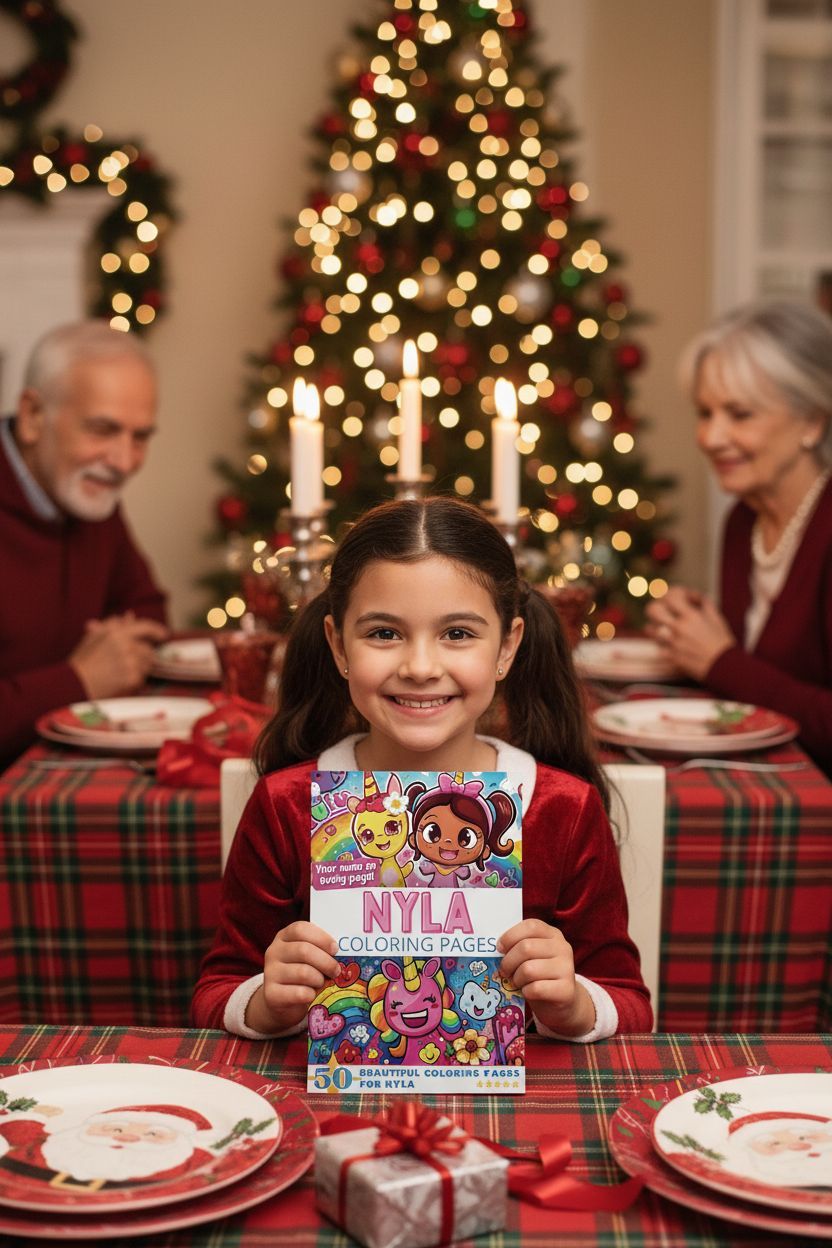 Nyla Christmas coloring pages gift