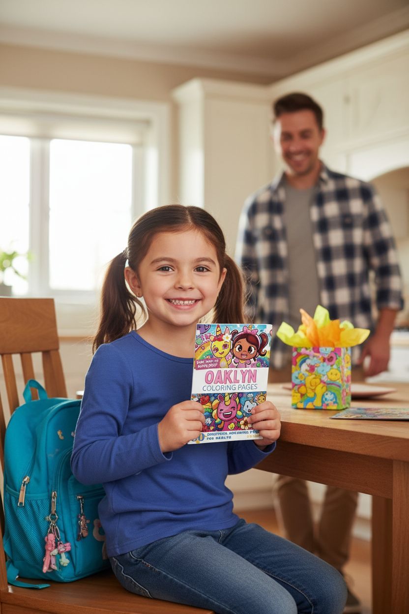 Oaklyn coloring book in use