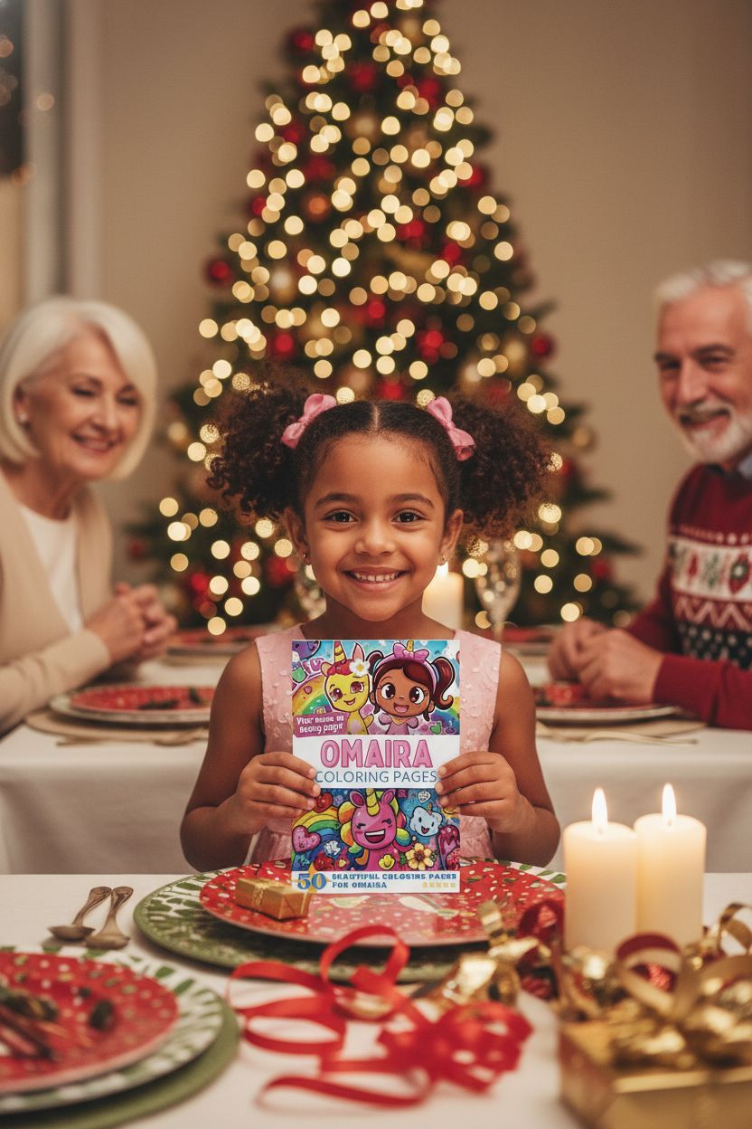 Omaira Christmas coloring pages gift