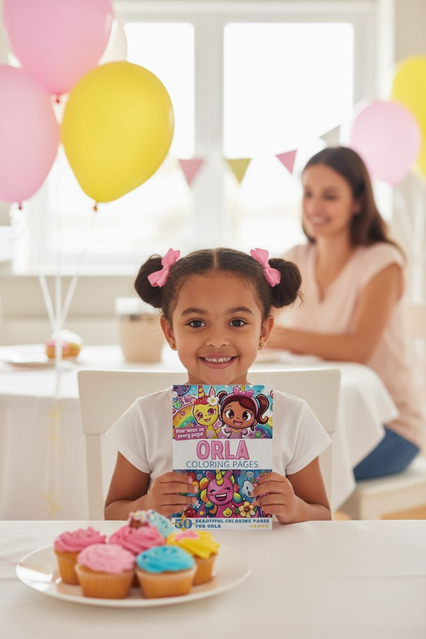 Orla coloring book in use
