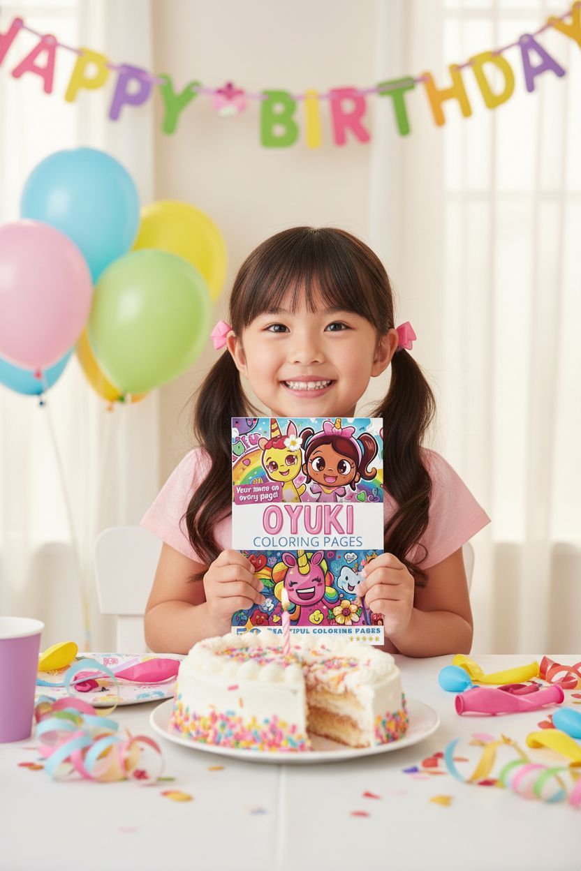 Oyuki coloring book in use