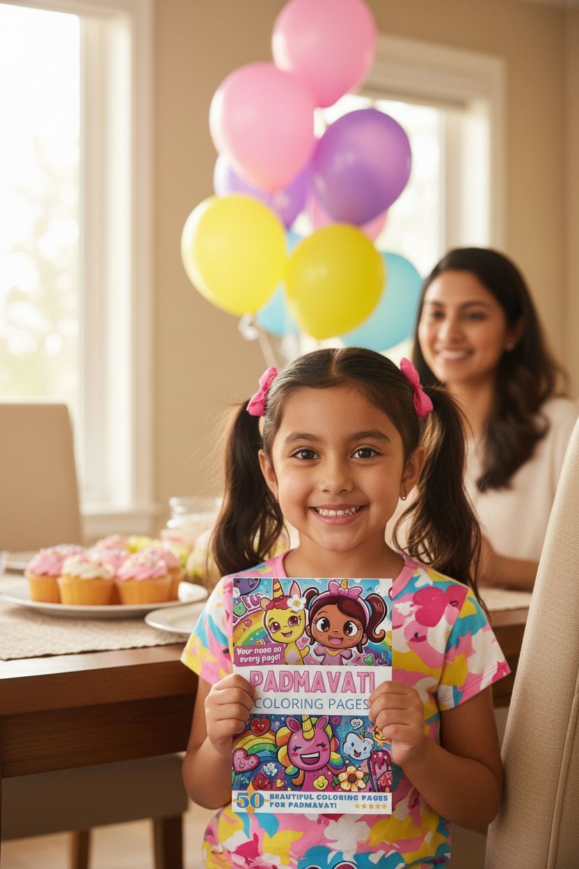 Padmavati coloring book in use