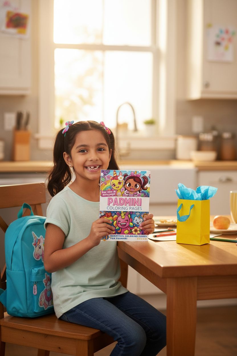 Padmini coloring book in use